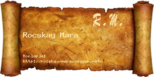 Rocskay Mara névjegykártya